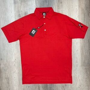 FootJoy Men’s Stretch Pique Solid Self Collar Size M Red